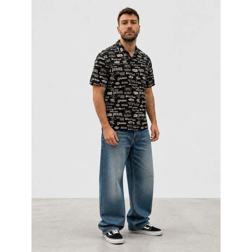 Dickies  Shirt Men's White and Black Shirt Size Large(8-b66)
